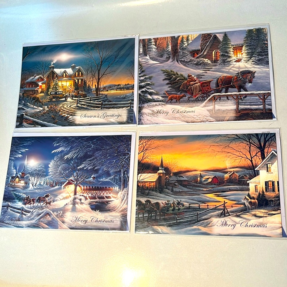 Holiday Greeting Card Set - Winter Scenes vintage